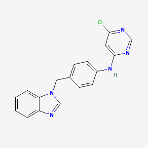 molecular formula C18H14ClN5 B14137037 N-(4-((1H-Benzo[d]imidazol-1-yl)methyl)phenyl)-6-chloropyrimidin-4-amine 