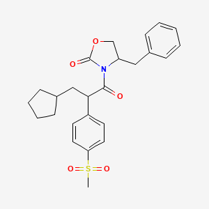 4-Benzyl-3-{3-cyclopentyl-2-[4-(methanesulfonyl)phenyl]propanoyl}-1,3-oxazolidin-2-one