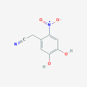 molecular formula C8H6N2O4 B14137169 2-Nitro-4,5-dihydroxyphenylacetonitrile CAS No. 117568-28-2