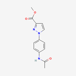 molecular formula C13H13N3O3 B1413721 1-[4-(乙酰氨基)苯基]-1H-吡唑-3-羧酸甲酯 CAS No. 2197063-31-1