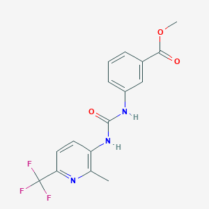 molecular formula C16H14F3N3O3 B1413722 Methyl 3-[({[2-methyl-6-(trifluoromethyl)pyridin-3-yl]amino}carbonyl)amino]benzoate CAS No. 2197053-86-2