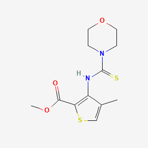 molecular formula C12H16N2O3S2 B1413723 Methyl 4-methyl-3-[(morpholin-4-ylcarbonothioyl)amino]thiophene-2-carboxylate CAS No. 2197061-98-4