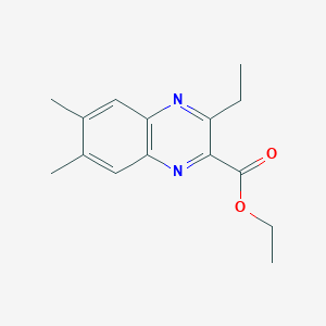 molecular formula C15H18N2O2 B1413727 3-Ethyl-6,7-dimethylquinoxaline-2-carboxylic acid ethyl ester CAS No. 2042186-98-9