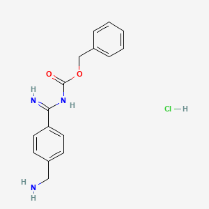 molecular formula C16H18ClN3O2 B14137279 Benzyl ((4-(aminomethyl)phenyl)(imino)methyl)carbamate hydrochloride CAS No. 172348-75-3