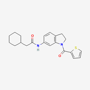 molecular formula C21H24N2O2S B14137304 2-cyclohexyl-N-(1-(thiophene-2-carbonyl)indolin-6-yl)acetamide CAS No. 1211162-78-5