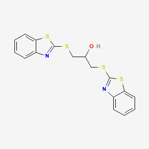 molecular formula C17H14N2OS4 B14137338 1,3-Bis[(1,3-benzothiazol-2-yl)sulfanyl]propan-2-ol CAS No. 89313-69-9