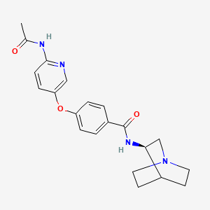 molecular formula C21H24N4O3 B14137346 (R)-4-((6-Acetamidopyridin-3-yl)oxy)-N-(quinuclidin-3-yl)benzamide CAS No. 400865-65-8