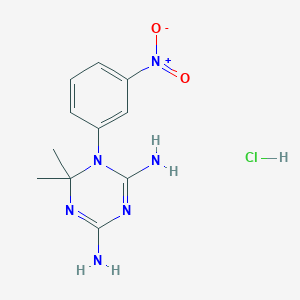 molecular formula C11H15ClN6O2 B14137372 6,6-Dimethyl-1-(3-nitrophenyl)-1,3,5-triazine-2,4-diamine;hydrochloride CAS No. 4514-45-8