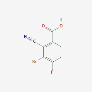 molecular formula C8H3BrFNO2 B1413738 3-Bromo-2-cyano-4-fluorobenzoic acid CAS No. 1805484-27-8