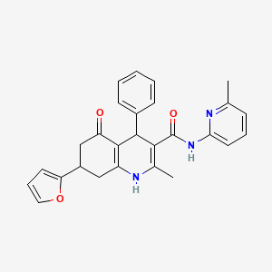 molecular formula C27H25N3O3 B14137397 7-(furan-2-yl)-5-hydroxy-2-methyl-N-(6-methylpyridin-2-yl)-4-phenyl-4,6,7,8-tetrahydroquinoline-3-carboxamide CAS No. 878427-73-7