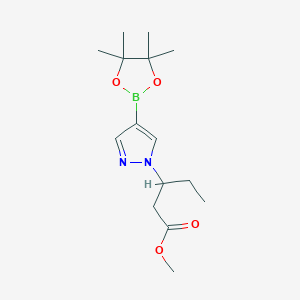 molecular formula C15H25BN2O4 B1413741 3-[4-(4,4,5,5-Tetramethyl-[1,3,2]dioxaborolan-2-yl)-pyrazol-1-yl]-pentanoic acid methyl ester CAS No. 1940181-85-0