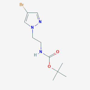 molecular formula C10H16BrN3O2 B1413746 叔丁基(2-(4-溴-1H-吡唑-1-基)乙基)氨基甲酸酯 CAS No. 1435753-36-8