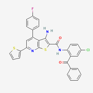 molecular formula C31H19ClFN3O2S2 B14137472 3-amino-N-[4-chloro-2-(phenylcarbonyl)phenyl]-4-(4-fluorophenyl)-6-(thiophen-2-yl)thieno[2,3-b]pyridine-2-carboxamide CAS No. 836646-70-9