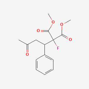 molecular formula C15H17FO5 B14137486 Dimethyl fluoro(3-oxo-1-phenylbutyl)propanedioate CAS No. 88942-68-1