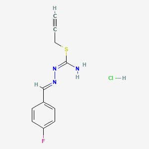 molecular formula C11H11ClFN3S B1413749 {[氨基(丙-2-炔-1-基硫烷基)亚甲基]氨基}[(4-氟苯基)亚甲基]胺盐酸盐 CAS No. 1078634-39-5