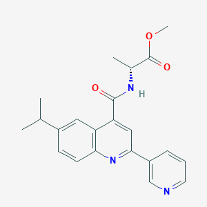 molecular formula C22H23N3O3 B14137493 N-[[6-(1-Methylethyl)-2-(3-pyridinyl)-4-quinolinyl]carbonyl]-D-alanine methyl ester CAS No. 1177199-25-5