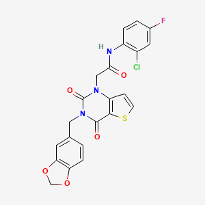 2-[3-(1,3-benzodioxol-5-ylmethyl)-2,4-dioxo-3,4-dihydrothieno[3,2-d]pyrimidin-1(2H)-yl]-N-(2-chloro-4-fluorophenyl)acetamide