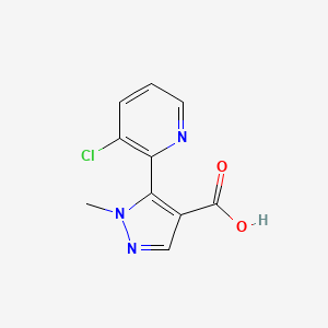 molecular formula C10H8ClN3O2 B1413750 5-(3-クロロピリジン-2-イル)-1-メチル-1H-ピラゾール-4-カルボン酸 CAS No. 2168146-16-3