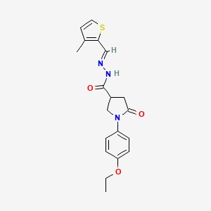 molecular formula C19H21N3O3S B14137511 1-(4-ethoxyphenyl)-N'-[(E)-(3-methylthiophen-2-yl)methylidene]-5-oxopyrrolidine-3-carbohydrazide 