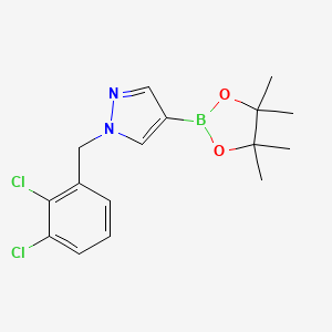 molecular formula C16H19BCl2N2O2 B1413752 1H-Pyrazole, 1-[(2,3-dichlorophenyl)methyl]-4-(4,4,5,5-tetramethyl-1,3,2-dioxaborolan-2-yl)- CAS No. 1604036-62-5