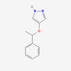 molecular formula C11H12N2O B1413754 4-(1-Phenylethoxy)-1H-pyrazole CAS No. 1928820-33-0