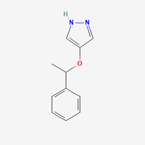 molecular formula C11H12N2O B1413754 4-(1-苯乙氧基)-1H-吡唑 CAS No. 1928820-33-0