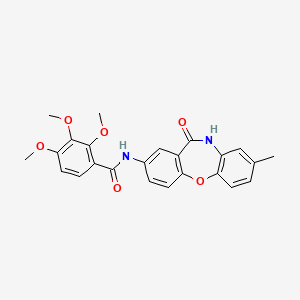 molecular formula C24H22N2O6 B14137542 2,3,4-trimethoxy-N-(8-methyl-11-oxo-10,11-dihydrodibenzo[b,f][1,4]oxazepin-2-yl)benzamide CAS No. 1209713-02-9