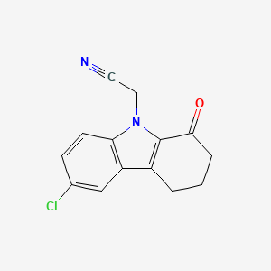 molecular formula C14H11ClN2O B14137543 (6-Chloro-1-oxo-1,2,3,4-tetrahydro-9H-carbazol-9-yl)acetonitrile CAS No. 88732-42-7