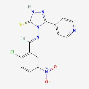 molecular formula C14H9ClN6O2S B14137660 4-[(2-chloro-5-nitrophenyl)methylideneamino]-3-pyridin-4-yl-1H-1,2,4-triazole-5-thione 