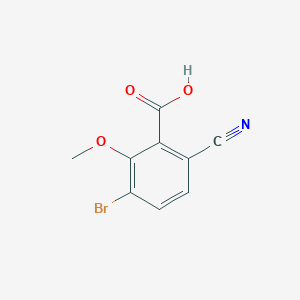 molecular formula C9H6BrNO3 B1413771 3-Bromo-6-cyano-2-methoxybenzoic acid CAS No. 1807164-48-2
