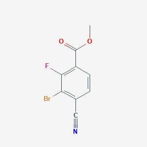 molecular formula C9H5BrFNO2 B1413772 Methyl 3-bromo-4-cyano-2-fluorobenzoate CAS No. 1805188-05-9