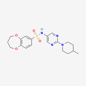 N-(2-(4-methylpiperidin-1-yl)pyrimidin-5-yl)-3,4-dihydro-2H-benzo[b][1,4]dioxepine-7-sulfonamide