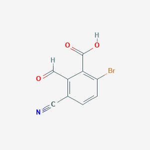 molecular formula C9H4BrNO3 B1413774 6-Bromo-3-cyano-2-formylbenzoic acid CAS No. 1805247-09-9