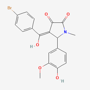 (4E)-4-[(4-bromophenyl)(hydroxy)methylidene]-5-(4-hydroxy-3-methoxyphenyl)-1-methylpyrrolidine-2,3-dione