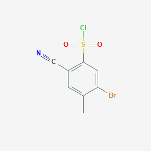 molecular formula C8H5BrClNO2S B1413779 5-Bromo-2-cyano-4-methylbenzenesulfonyl chloride CAS No. 1805487-50-6