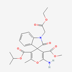 3'-Methyl 5'-propan-2-yl 2'-amino-1-(2-ethoxy-2-oxoethyl)-6'-methyl-2-oxo-1,2-dihydrospiro[indole-3,4'-pyran]-3',5'-dicarboxylate