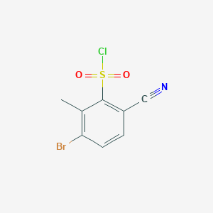 molecular formula C8H5BrClNO2S B1413784 3-Bromo-6-cyano-2-methylbenzenesulfonyl chloride CAS No. 1805529-01-4
