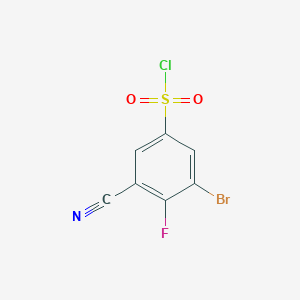 molecular formula C7H2BrClFNO2S B1413785 3-Bromo-5-cyano-4-fluorobenzenesulfonyl chloride CAS No. 1804387-34-5