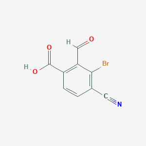molecular formula C9H4BrNO3 B1413790 3-Bromo-4-cyano-2-formylbenzoic acid CAS No. 1807023-16-0