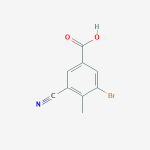 molecular formula C9H6BrNO2 B1413791 3-Bromo-5-cyano-4-methylbenzoic acid CAS No. 1805529-16-1
