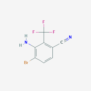 molecular formula C8H4BrF3N2 B1413794 6-Bromo-3-cyano-2-(trifluoromethyl)aniline CAS No. 1805186-44-0
