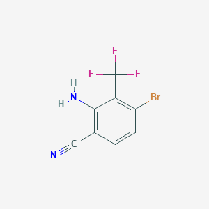 molecular formula C8H4BrF3N2 B1413805 3-Bromo-6-cyano-2-(trifluoromethyl)aniline CAS No. 1804405-55-7