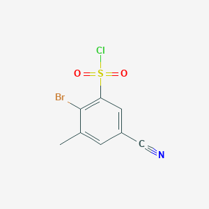 molecular formula C8H5BrClNO2S B1413809 2-Bromo-5-cyano-3-methylbenzenesulfonyl chloride CAS No. 1807164-97-1