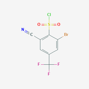 molecular formula C8H2BrClF3NO2S B1413821 2-Bromo-6-cyano-4-(trifluoromethyl)benzenesulfonyl chloride CAS No. 1807213-12-2