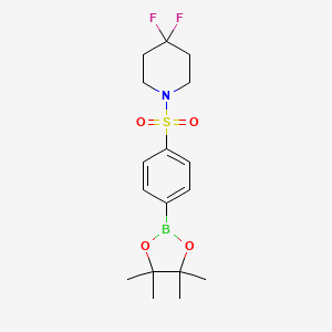 molecular formula C17H24BF2NO4S B1413822 4,4-Difluoro-1-(4-(4,4,5,5-tetramethyl-1,3,2-dioxaborolan-2-yl)phenylsulfonyl)piperidine CAS No. 1628016-72-7