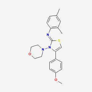 (2Z)-N-(2,4-Dimethylphenyl)-4-(4-methoxyphenyl)-3-(morpholin-4-yl)-1,3-thiazol-2(3H)-imine