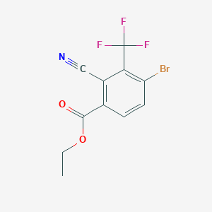 molecular formula C11H7BrF3NO2 B1413825 Ethyl 4-bromo-2-cyano-3-(trifluoromethyl)benzoate CAS No. 1805594-77-7