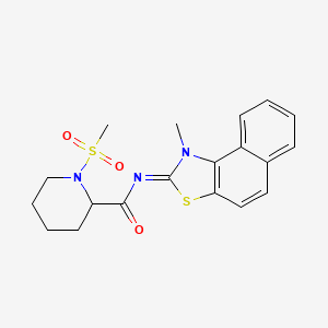 molecular formula C19H21N3O3S2 B14138267 (E)-N-(1-methylnaphtho[1,2-d]thiazol-2(1H)-ylidene)-1-(methylsulfonyl)piperidine-2-carboxamide CAS No. 1236297-41-8