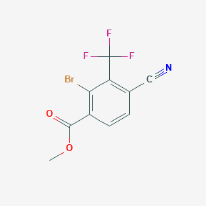 molecular formula C10H5BrF3NO2 B1413829 Methyl 2-bromo-4-cyano-3-(trifluoromethyl)benzoate CAS No. 1805594-94-8