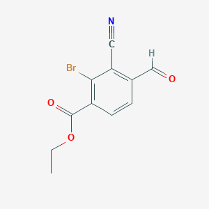 molecular formula C11H8BrNO3 B1413834 Ethyl 2-bromo-3-cyano-4-formylbenzoate CAS No. 1805189-03-0